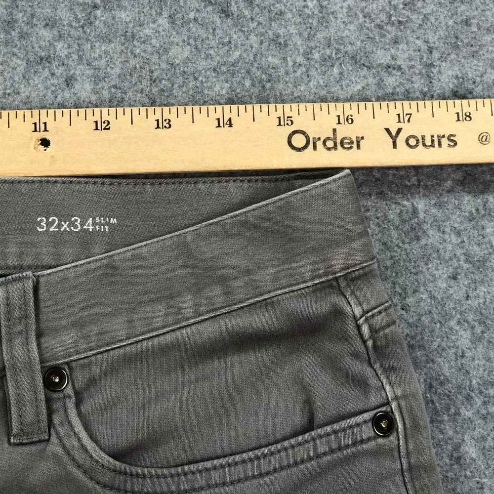 Banana Republic Mens Traveler Pants 32x34 Slim Fit Stretch Gray Cotton Denim